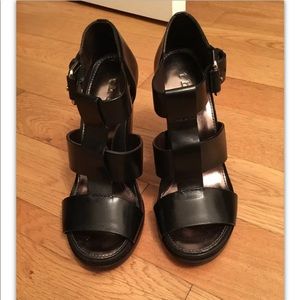 Brand New Theory Leather Caged Toe Heels